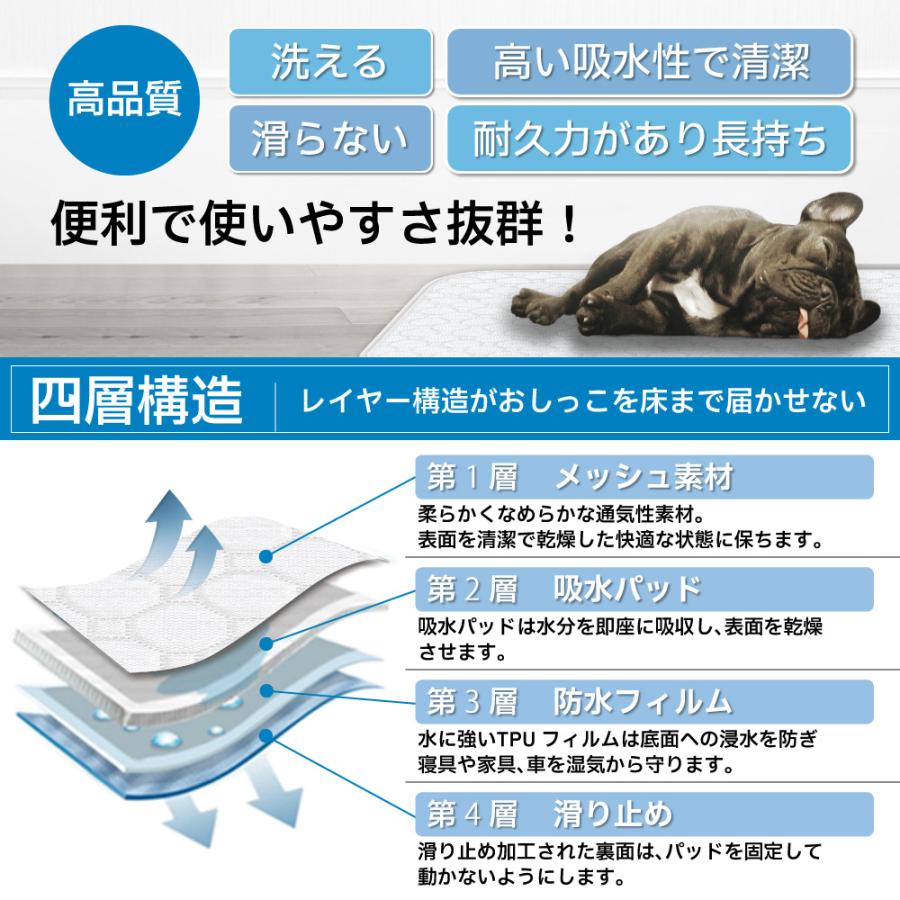 2枚セット 】 洗えるペットシーツ Mサイズ 60×45cm 犬 猫 繰り返し