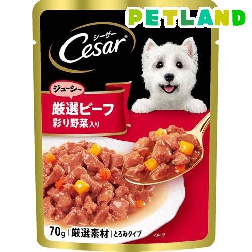 シーザー ジューシー厳選ビーフ 彩り野菜入り 成犬用 ウェットフード