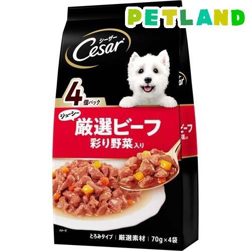 シーザー ジューシー厳選ビーフ 彩り野菜入り ( 70g*4袋 )/ シーザー