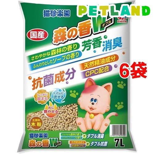 猫砂楽園 森の香ダブル ( 7L*6袋セット )/ 猫砂楽園｜petland