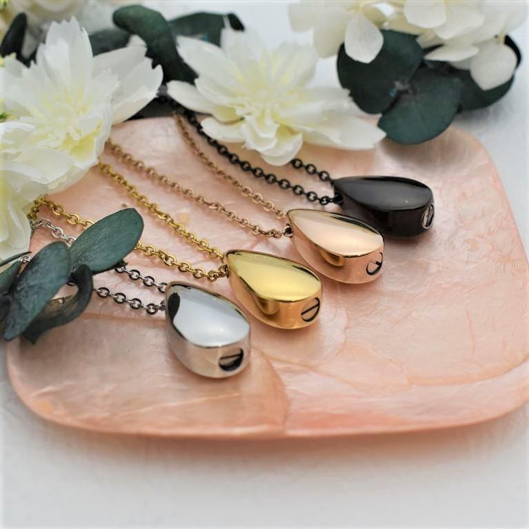 しずく型 遺骨ペンダント 遺骨ネックレス アクセサリー メモリアル