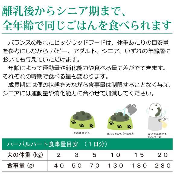 ドッグフード 無添加 国産 ビッグウッド ハーバルハート 2.5kg 炭とハーブを配合し超低温・無加水調理したドッグフード｜petnext｜08