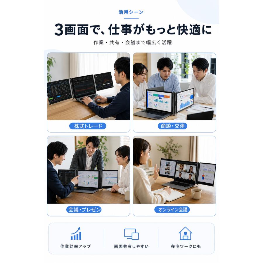 モバイルモニター 拡張モニター ディスプレイ モニター デュアル
