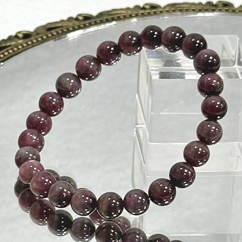 ★ルベライトトルマリン 6.3ミリ珠 ブレスレット①(SA) レッドトルマリン ルベライト トルマリン ブレスレット 約7.5