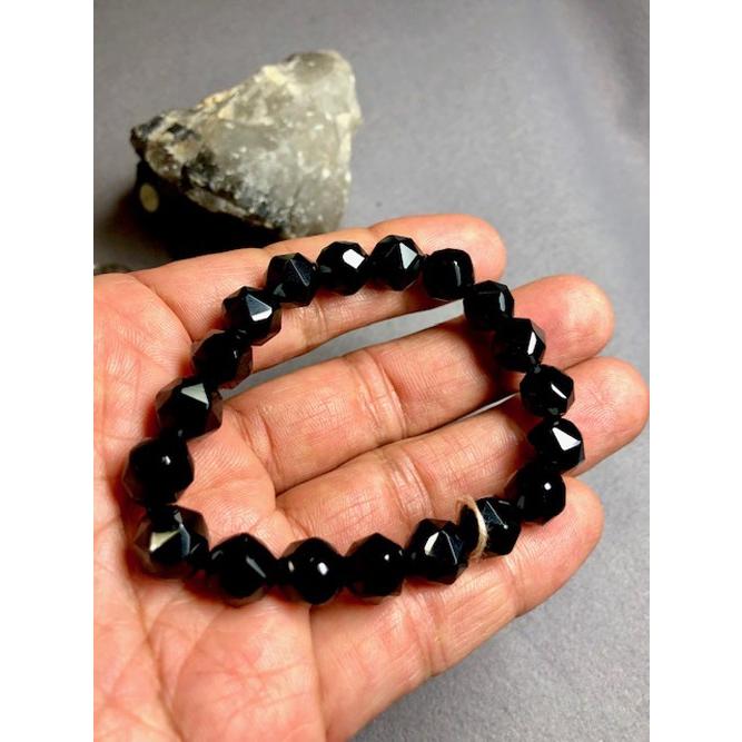 モリオン 黒水晶 ブレスレット スターカット 天然石 モリオン 黒水晶 ブレスレット スターカット 天然石
