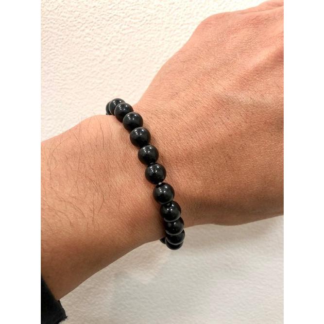 【高品質】テクタイト　ブレスレット　２本セット　隕石　希少 テクタイト テクタイト隕石 約8ミリ玉 ブレスレット 天然石