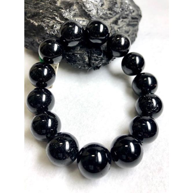 超高品質！ダークトルマリンブレスレット ブラックトルマリン ブレスレット ショール 約15ミリ玉 天然石