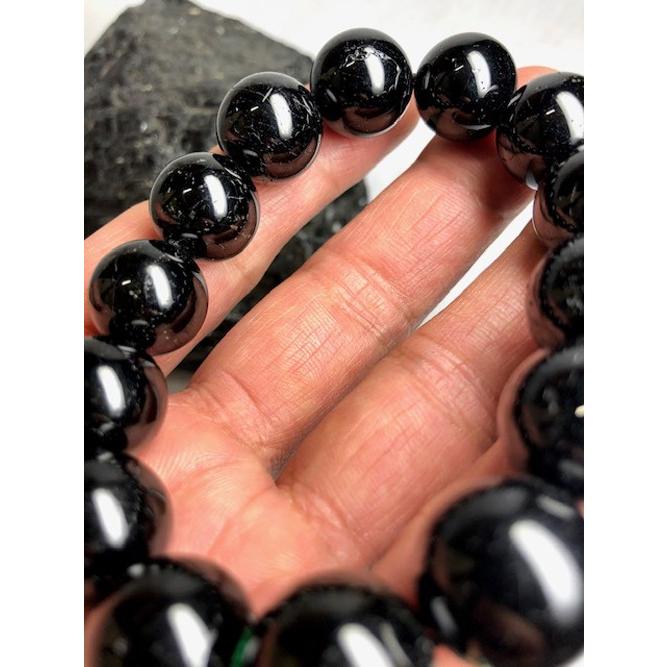 ブラックトルマリン ブレスレット ショール 約15ミリ玉 天然石