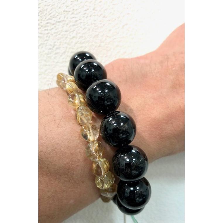 ブラックトルマリン ブレスレット ショール 約15ミリ玉 天然石