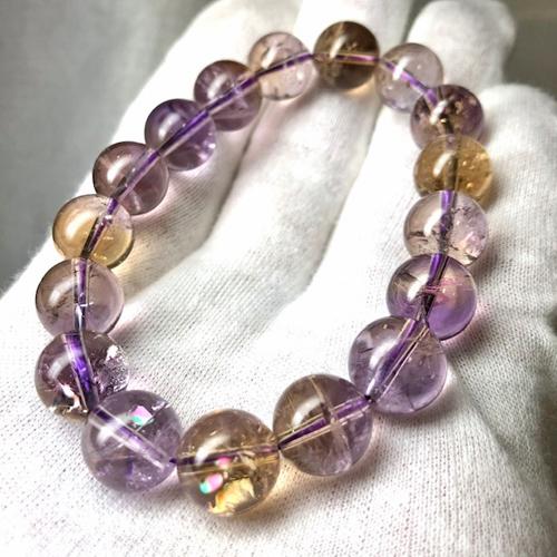 アイリスアメトリン ブレスレット 約11.5〜12ミリ玉 紫黄水晶