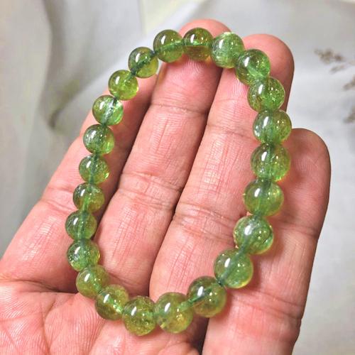 アパタイト ブレスレット グリーンアパタイトキャッツアイ 天然石 