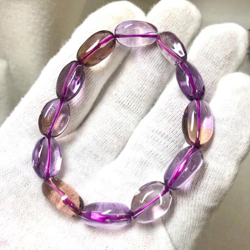 アメトリン ブレスレット タンブル型 紫黄水晶 アメトリン 水晶