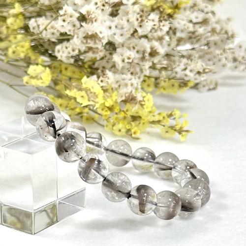 プラチナルチル ブレスレット 約10.5〜11ミリ ルチルクォーツ プラチナ