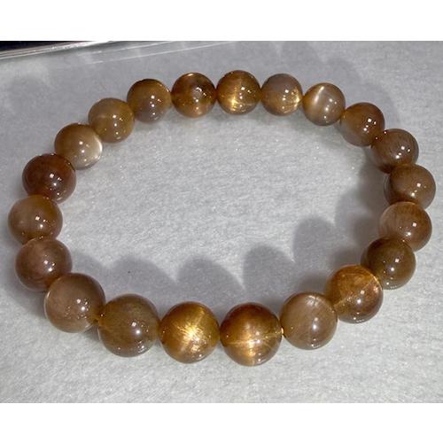 サンストーン ブレスレット キャッツアイサンストーン ゴールデンサンストーン キャッツアイ スターサンストーン 天然石 パワーストーン 約9ミリ | 