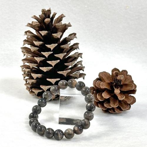 ブラックサンムーンストーン ブレスレット サンストーン