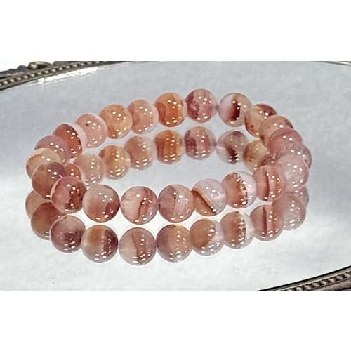 シナバーインカルセドニー ブレスレット マダガスカル産 約9ミリ