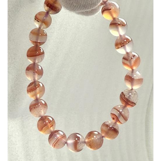 シナバーインカルセドニー ブレスレット マダガスカル産 約9ミリ