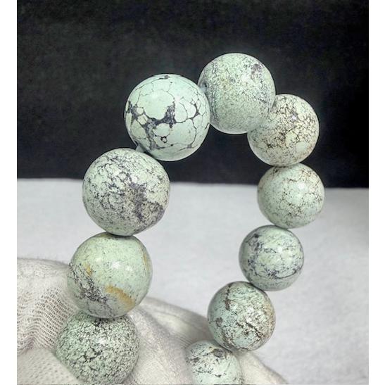 ターコイズ ブレスレット トルコ石 中国 湖北省産 １２月誕生石 天然石 パワーストーン  天然スパイダーウェブターコイズ | 