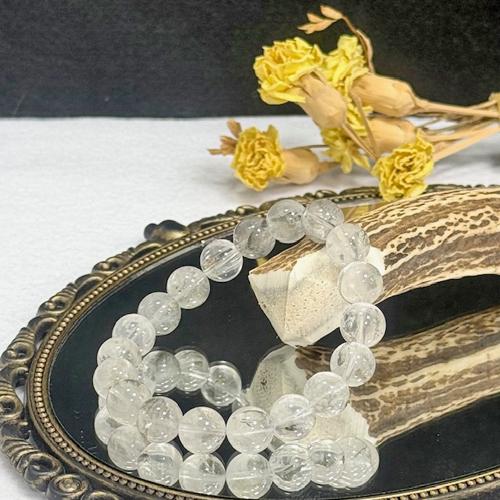 マーカサイトインクォーツ ブレスレット マーカサイト イン クォーツ 天然石 パワーストーン 水晶 約10.5ミリ 白鉄鉱 |  | 01