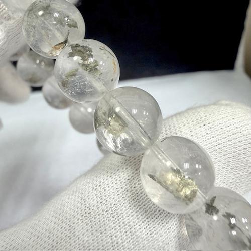 マーカサイトインクォーツ ブレスレット マーカサイト イン クォーツ 天然石 パワーストーン 水晶 約10.5ミリ 白鉄鉱 |  | 07