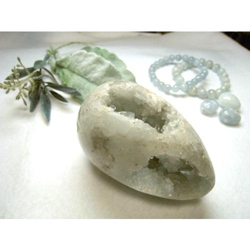 セレスタイト 原石 天然石 パワーストーン 置き石 天青石 卵型 エッグ