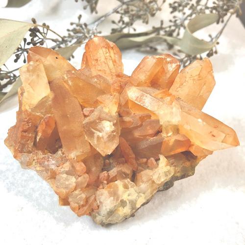 天然タンジェリンクォーツナチュラル無処理ヒマラヤ産オレンジ