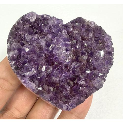 ウルグアイアメジスト クラスター ハート型 原石 ウルグアイ産 アメジスト 天然石 パワーストーン 2月誕生石 紫水晶 きらきら 贈り物 ギフト | 