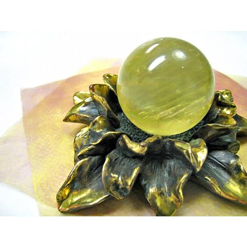 ラブラドライト 球体置物 金色スタンド付き ラブラドライト 球体置物 金色スタンド付き