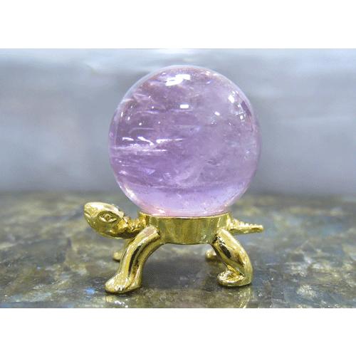 丸玉台 カメタイプ （金色） 天然石 パワーストーン 三脚丸玉用金属台 