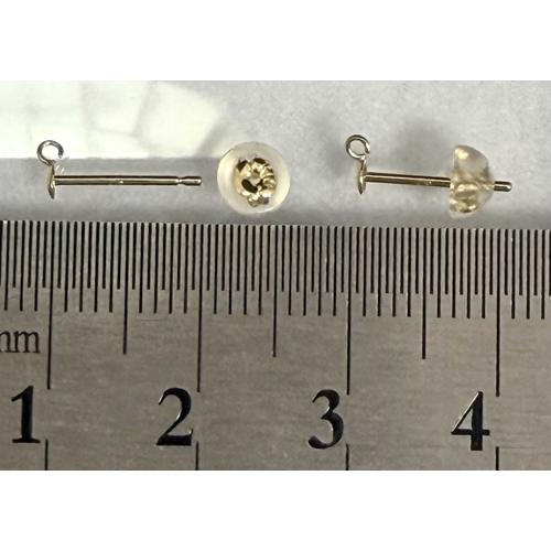 18金 カン付き ピアスポスト ブラピアス キャッチ付き 1ペア 両耳用 パーツ K18 金具 ハンドメイド アクセサリー ピアスパーツ ピアス金具 |  | 02