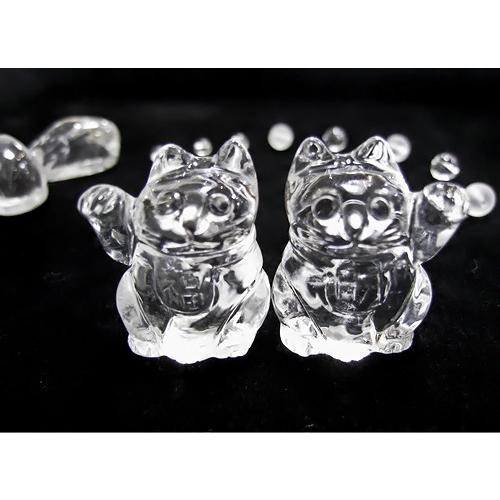 招き猫（Sサイズ） 水晶 クリスタル 天然石 パワーストーン 縁起物 金