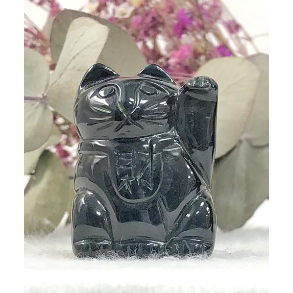 ブルータイガーアイ 招き猫 ホークスアイ 天然石 パワーストーン ペア