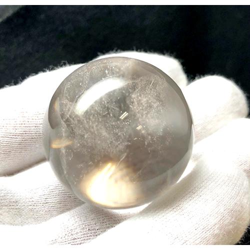 水晶 ロッククリスタル 丸玉 約３７ミリ 右螺旋 右水晶 透明本水晶