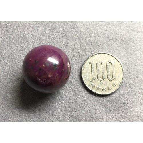 ルビー 丸玉 加工品 磨き石 約22.8ミリ玉 インドルビー 天然石