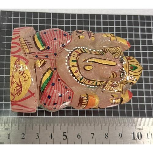 ガネーシャ ローズクォーツ 彫刻 置物 天然石 パワーストーン