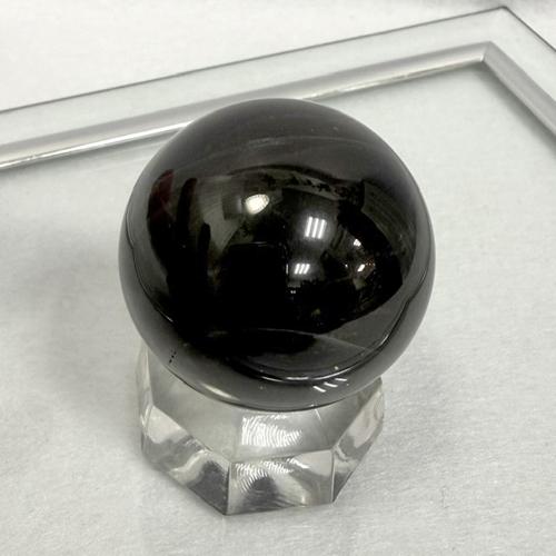 モリオン 黒水晶 丸玉 スフィア スターモリオン 約37ミリ アクリル台