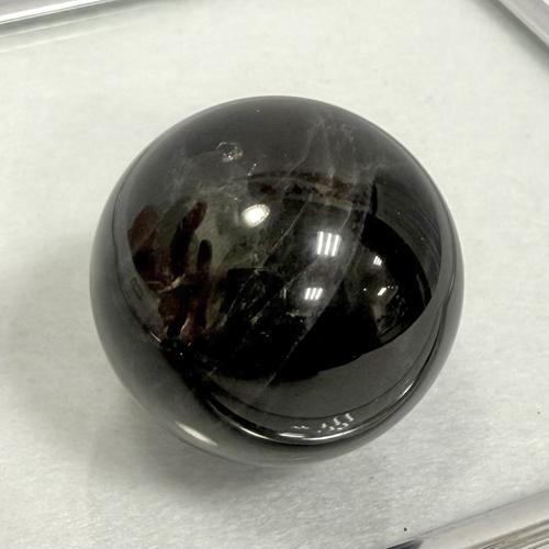 モリオン 黒水晶 丸玉 スフィア スターモリオン 約37ミリ アクリル台