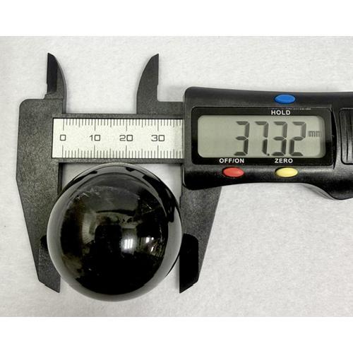 モリオン 黒水晶 丸玉 スフィア スターモリオン 約37ミリ アクリル台