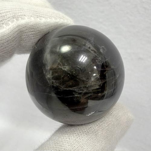 モリオン 黒水晶 丸玉 スフィア スターモリオン 約37ミリ アクリル台