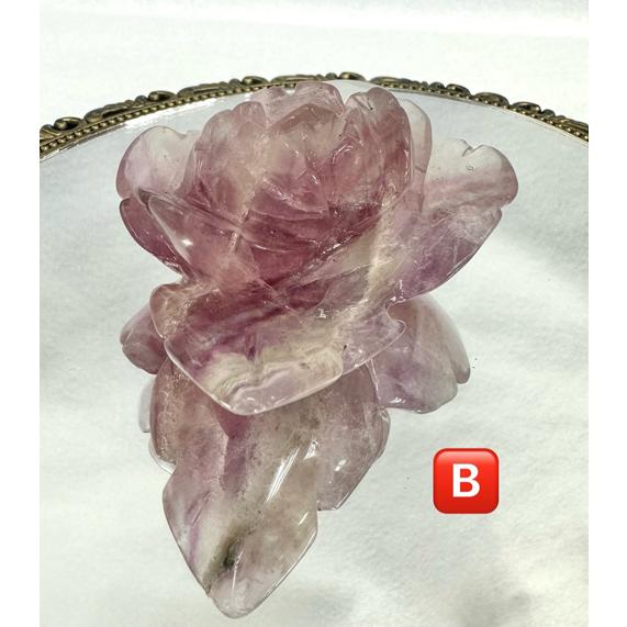 フローライト 薔薇 彫刻 置物 バラ ばら ローズ 天然石 パワーストーン