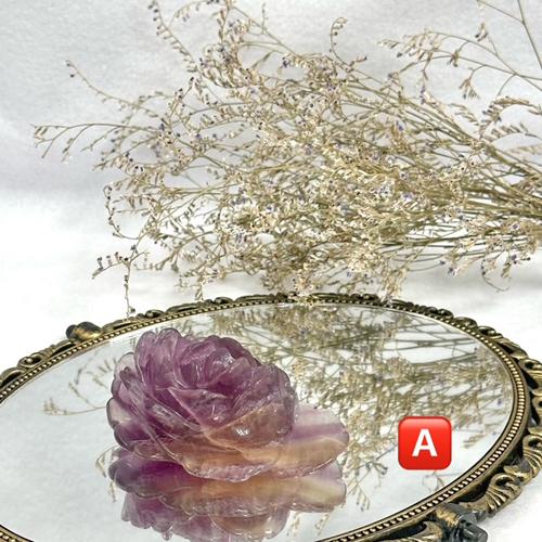 フローライト 薔薇 彫刻 置物 バラ ばら ローズ 天然石 パワーストーン