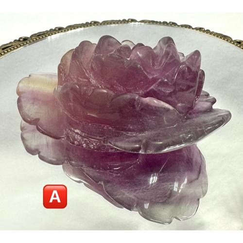 フローライト 薔薇 彫刻 置物 バラ ばら ローズ 天然石 パワーストーン