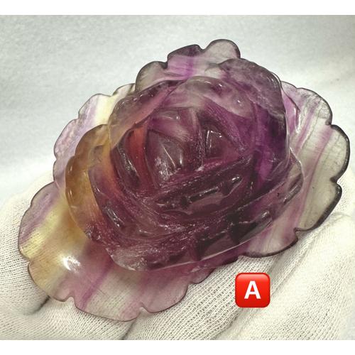 フローライト 薔薇 彫刻 置物 バラ ばら ローズ 天然石 パワーストーン