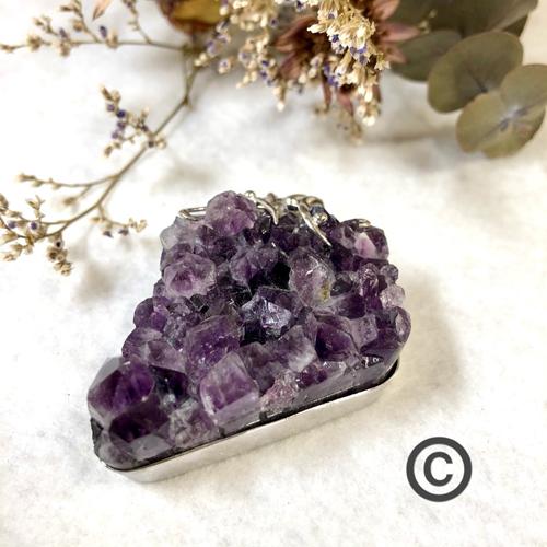 1kg アメジストクラスター ペンダント 原石 紫水晶 天然石 Amethyst アメジスト 原石 ペンダントトップ クラスター ペンダント Lサイズ