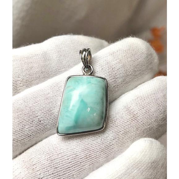 ラリマー　シルバー　ペンダントトップ　天然石　パワーストーン　３大ヒーリングストーン　ブルーペクトライト　カリブの宝石