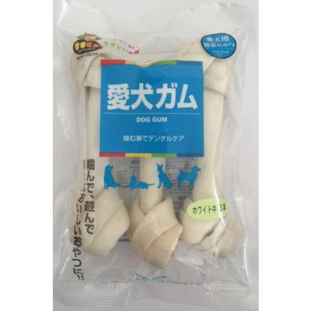 愛犬ガム ホワイト 骨型 中  3本 | マルジョー＆ウエフク GO-08 | 