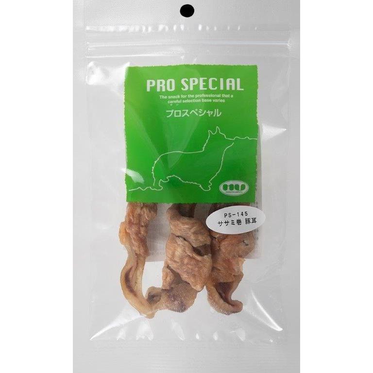プロスペシャル 犬用おやつ 安心・安全の国産 天然素材 ササミ巻  豚耳 40g｜マルジョー＆ウエフク PS-145 | 