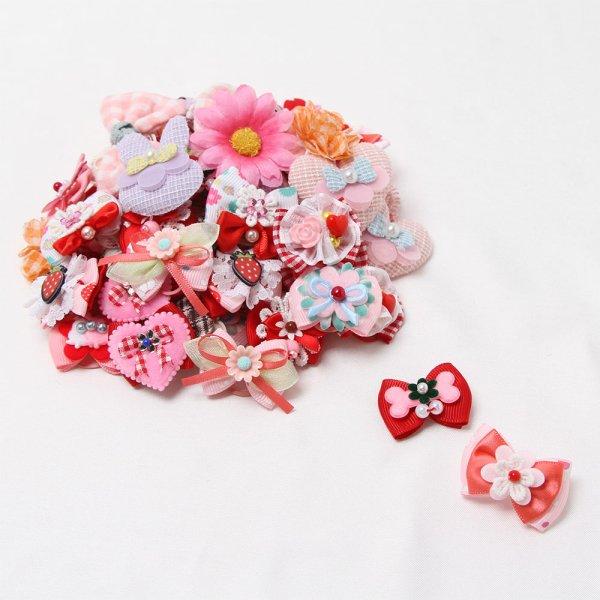 ペット用 お買い得リボンアソート 50ヶ入 カラー2種 犬猫 飾り ヘアゴム サロン トリマーさんオススメ メール便3点までOK | ブランド登録なし | 01