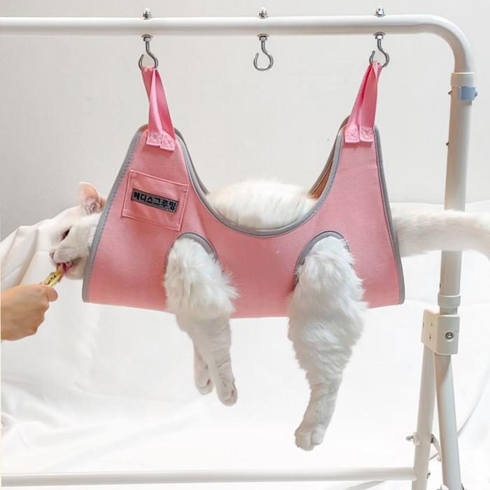 HEDYS GROOMING ハンモックケアセット ペットハンガー トリミング グルーミング 犬 猫 兼用 爪切り 吊り下げ 暴れ防止 歯磨き 耳掃除 バリカン 送料無料 | ドリーム | 06