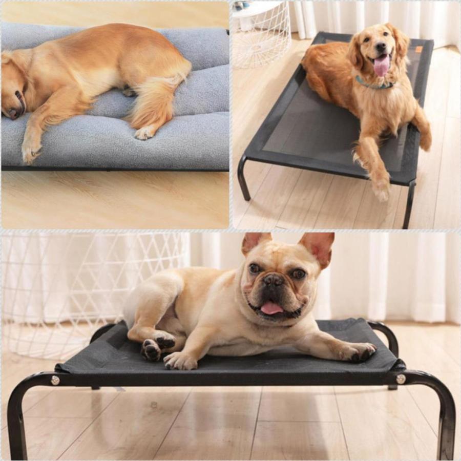犬用ベッド 夏用 ペットベッド 地面に離れ 猫/犬ベッド 高床 耐噛み 耐